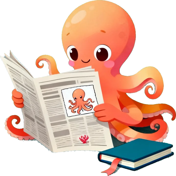 Octave découvre sa propre photo à la une du journal